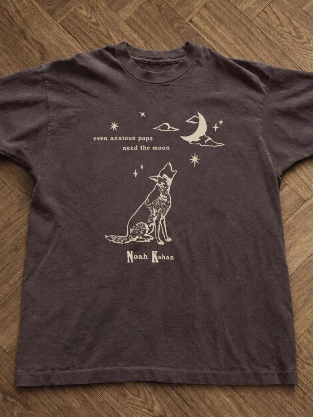 Gildan Dark Chocolate Short-Sleeve 'Even Anxious Pups Need the Moon' Tee